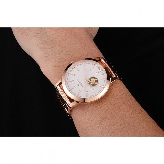 Vacheron Constantin Tourbillon White Dial Rose Gold Case And Bracelet