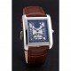 Cartier Tank Black And White Dial Stainless Steel Case Brown Leather Strap 622763