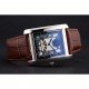 Cartier Tank Black And White Dial Stainless Steel Case Brown Leather Strap 622763