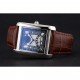 Cartier Tank Black And White Dial Stainless Steel Case Brown Leather Strap 622763