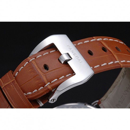 Panerai Radiomir Stainless Steel Bezel Cognac Leather Bracelet 622327