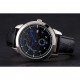 Vacheron Constantin Traditionnelle Black Ship Dial Stainless Steel Case Black Leather Strap