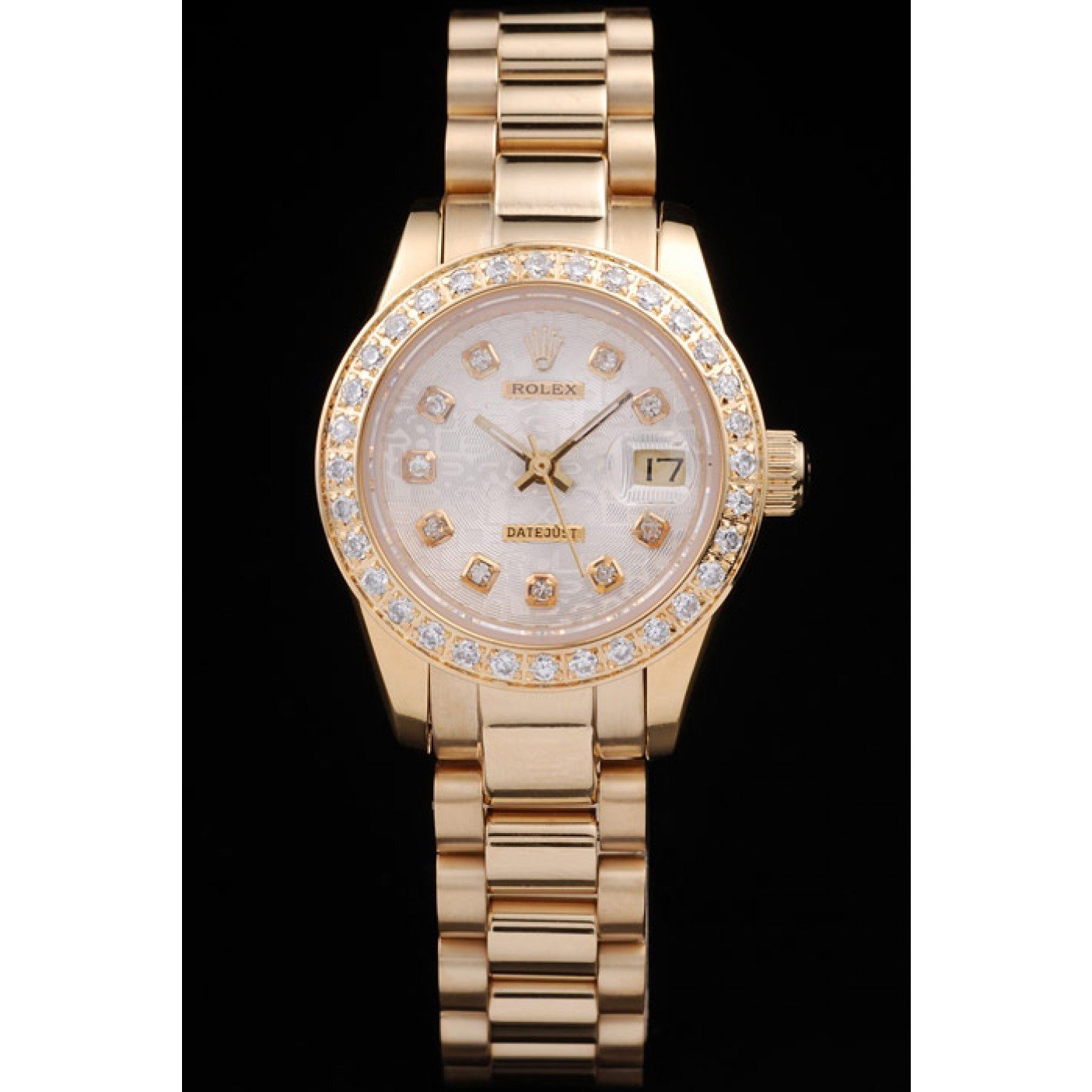 Rolex Datejust 18k Yellow Gold Plated Stainless Steel Diamond Plated 98076