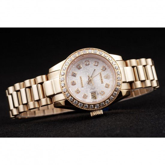 Rolex Datejust 18k Yellow Gold Plated Stainless Steel Diamond Plated 98076