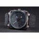 Bell and Ross BR 03-94 Black Dial White Numerals Silver Case Brown Leather Strap