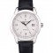 Swiss Vacheron Constantin Traditionnelle White Dial Stainless Steel Case Black Leather Bracelet