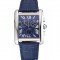 Cartier Tank MC Blue Dial Stainless Steel Case Blue Leather Bracelet 622691