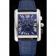 Cartier Tank MC Blue Dial Stainless Steel Case Blue Leather Bracelet 622691