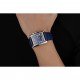 Cartier Tank MC Blue Dial Stainless Steel Case Blue Leather Bracelet 622691