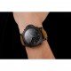 Swiss Panerai Luminor Ceramica Flyback Chronograph Black Dial Black Case Brown Leather Strap