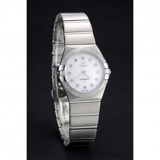 Swiss Lady Omega Constellation Stainless Steel Bracelet Silver Dial 80290