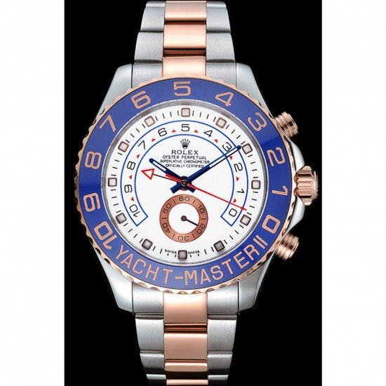 Rolex Yacht-Master II White Dial Blue Bezel Stainless Steel and Rose Gold Bracelet 622270