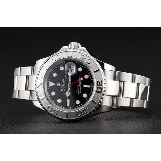 Swiss Rolex Yacht-Master Black Dial Stainless Steel Case And Bracelet