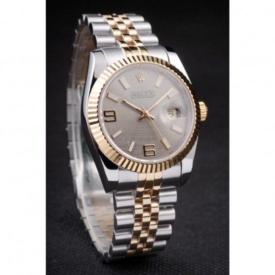 Rolex DateJust Two Tone Stainless Steel 18k Gold Plated Silver Dial 98085