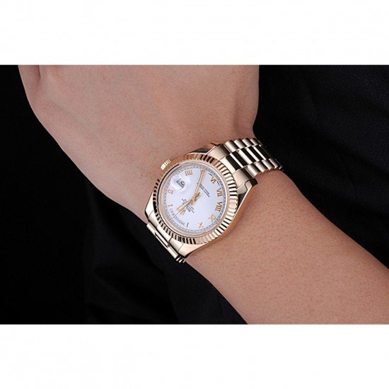 Rolex Day-Date White Dial Gold Bracelet 622546