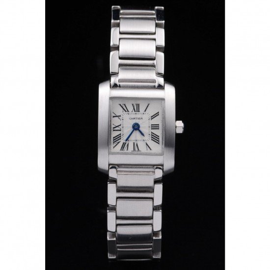 Cartier Tank Francaise 20mm White Dial Stainless Steel Case And Bracelet