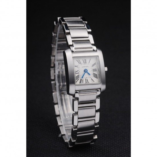 Cartier Tank Francaise 20mm White Dial Stainless Steel Case And Bracelet