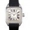 Swiss Cartier Santos Stainless Steel Bezel with Black Leather Strap 621524