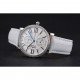 Cartier Ronde Second Time Zone White Dial Stainless Steel Case With Diamonds White Leather Strap 622803