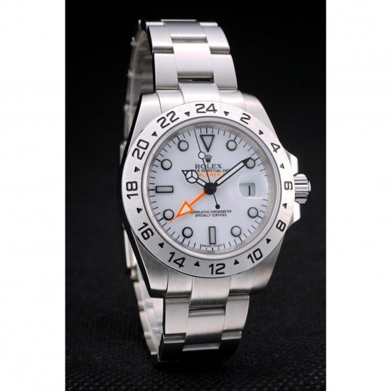 Rolex Swiss Explorer Stainless Steel Bezel White Dial Watch