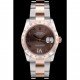 Rolex DateJust Brushed Stainless Steel Case Brown Dial Diamond Plated 41994