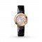 Swiss Ballon Blanc de Cartier watch, 26 mm, pink gold, diamond, leather