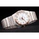 Omega Swiss Constellation Jewelry Rose Gold Case Radial Emblem White Dial