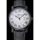 Cartier Rotonde White Dial Black Case Black Leather Bracelet 1454220