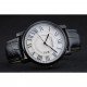 Cartier Rotonde White Dial Black Case Black Leather Bracelet 1454220