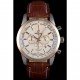 Breitling Transocean White Dial Light Brown Leather Strap Rose Gold Bezel