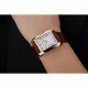 Cartier Tank Anglaise 36mm White Dial Gold Case Brown Leather Bracelet