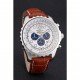 Breitling Navitimer Brown Leather Strap White Dial