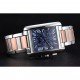 Cartier Tank MC Blue Dial Stainless Steel Case Two Tone Bracelet 622700