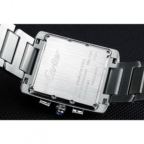 Cartier Tank MC Blue Dial Stainless Steel Case Two Tone Bracelet 622700