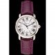 Cartier Ronde White Dial Stainless Steel Case Purple Leather Strap