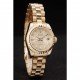Rolex DateJust Ribbed Pattern Gold Bezel Gold Dial