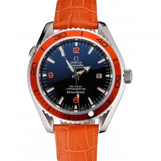 Omega Seamaster Planet Ocean Co-axial Orange Case Black Dial 98100