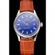 Swiss Rolex Datejust Blue Dial Stainless Steel Case Light Brown Leather Strap
