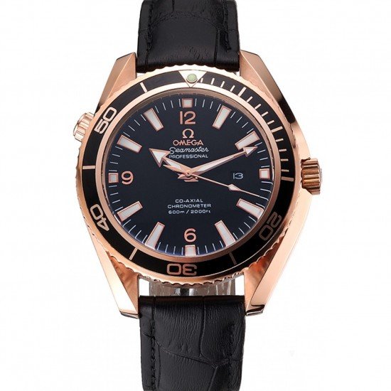 Omega Seamaster Planet Ocean Ceragold Black Dial 622389