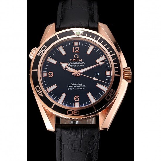 Omega Seamaster Planet Ocean Ceragold Black Dial 622389