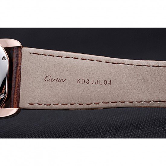 Swiss Cartier Ronde Solo Gold Case White Dial Roman Numerals 622201
