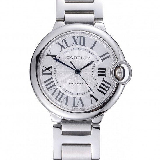 Swiss Cartier Ballon Bleu Silver Dial Stainless Steel Bracelet