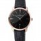 Swiss Vacheron Constantin Patrimony Black Dial Rose Gold Case Black Leather Bracelet 1454168