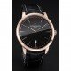 Swiss Vacheron Constantin Patrimony Black Dial Rose Gold Case Black Leather Bracelet 1454168