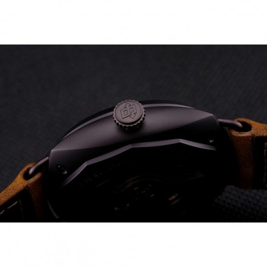 Swiss Panerai Radiomir Black Seal Brown Dial Black Case Brown Leather Strap