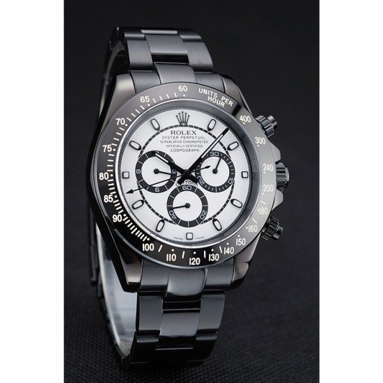 Rolex Cosmograph Daytona White And Black Dial Black Stainless Steel Case And Bracelet 1454249