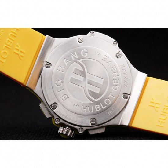 Hublot Big Bang Yellow Strap White Dial Watch 98071
