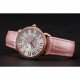 Cartier Ronde Louis Gold Diamond Case White Dial Pink Leather Bracelet 1454007