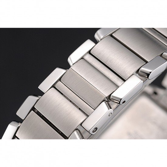 Swiss Cartier Tank Francaise Steel Case White Dial Roman Numerals Stainless Steel Bracelet 622649