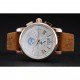 Montblanc Twinfly Chronograph White Dial Brown Suede Leather Bracelet 1454116